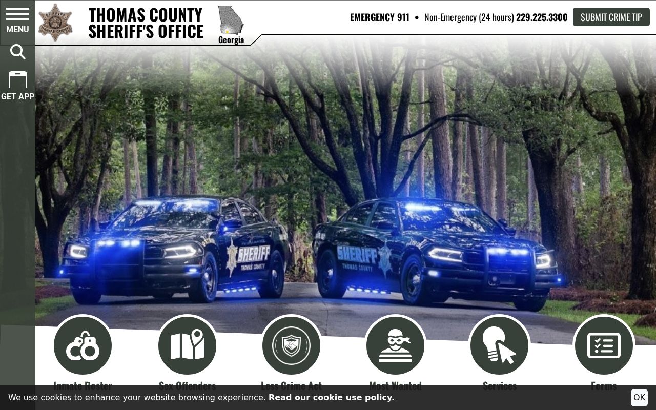 Thomas County criminal history sheriff records and inmate roster