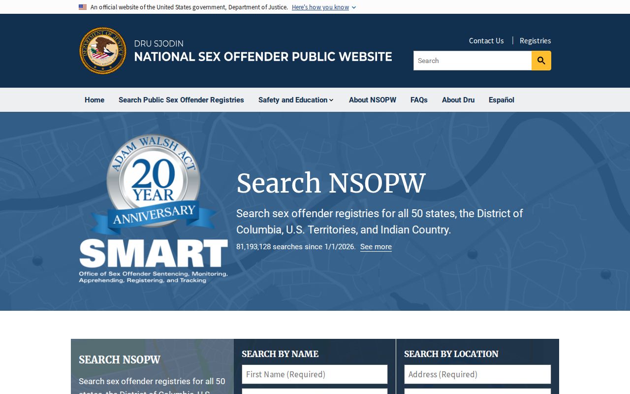 Thomas County sex offender check national NSOPW search
