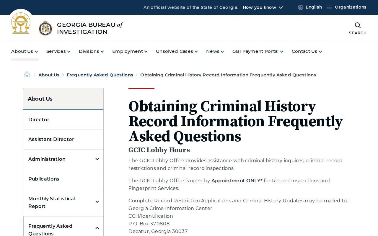 Thomas County sex offender check GCIC access FAQ