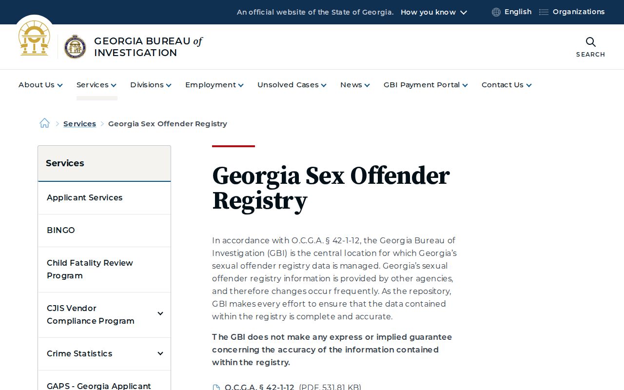 Thomas County sex offender check GBI registry guide